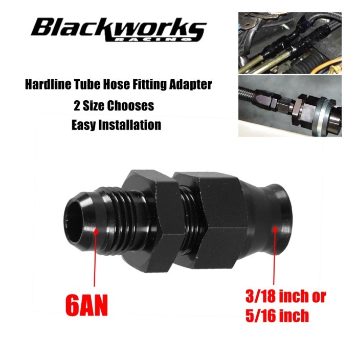 Hardline Fuel Line Fitting Adapter Straight 6AN AN6 Male to 3/8", 6AN AN6 Male to 5/16" Tube Hose F