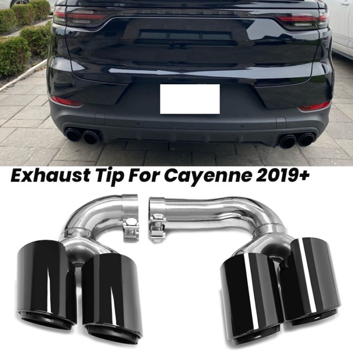 Quad Exhaust Tip For Porsche Cayenne 9Y0 SUV 3.0 (2018-up) Hybrid Petrol Muffler Tip Tailpipe Exhau