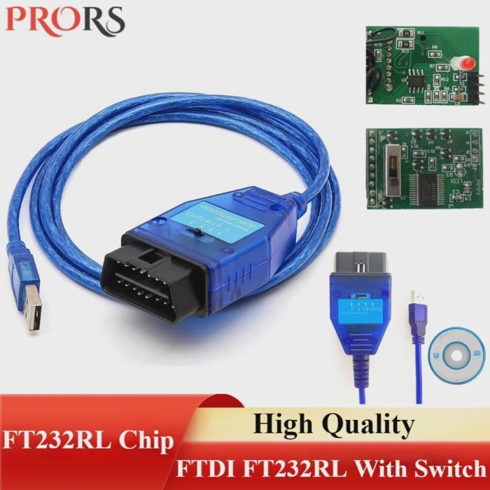 For V-A-G 409.1 KKL FTDI FT232RL Chip for Fiat ECU Scanner OBD2 Diagnostic Cable Detection Line Too
