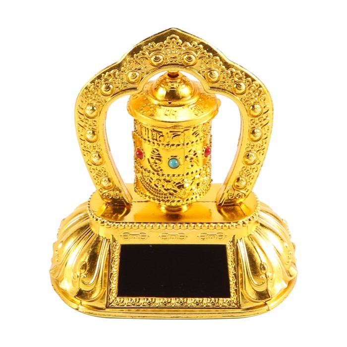 Solar Energy Prayer Wheel, Car Spinning Prayer Wheel Solar Energy Power Tibetan Buddhist Prayer Whe