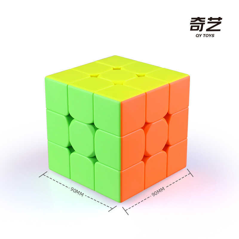 Qiyi Rubiks Cube Enlightenment plus Third-Order Rubiks Cube 9 ซม. Third-Order Rubiks Cube สีสันเรียบ