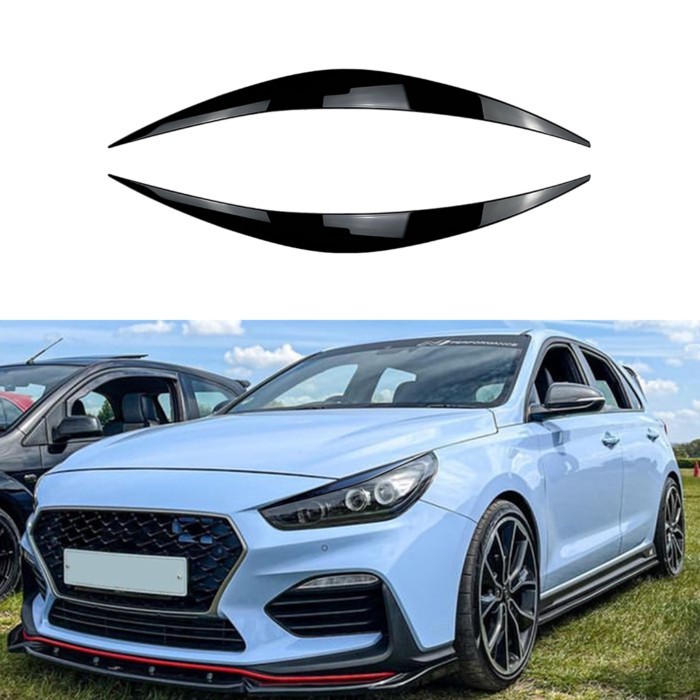 For Hyundai I30 I30N MK3 2017 2018 2019 Headlight Eyebrow Eyelid Trim Lamp Cover Sticker Car Access