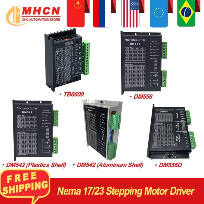 EU RU WarehouseTB6600 9-42V 0.5-3.5A / DM542 20-50V 1.0-4.2A / DM556 / DM556D Microstep Driver for