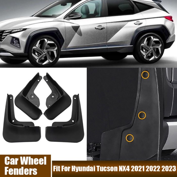 4Pcs/set Front And Rear Car Wheel Fenders Fit For Hyundai Tucson NX4 2021 2022 2023 Car Wheel Mudgu