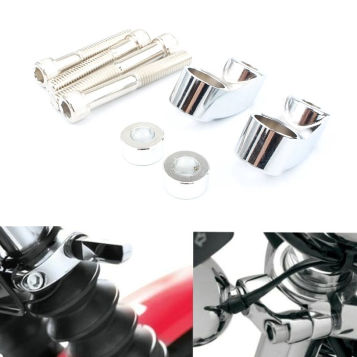 Motorcycle Front Turn Signal Lights Relocation Kit Fork Tube For Harley Sportster FXR FXD Dyna 39 m
