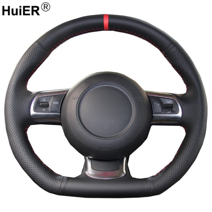HuiER Hand Sew Car Steering Wheel Cover For Audi TT TTS (8J) 2006-2013 2014 A3 S3 (8P) Sportback 20