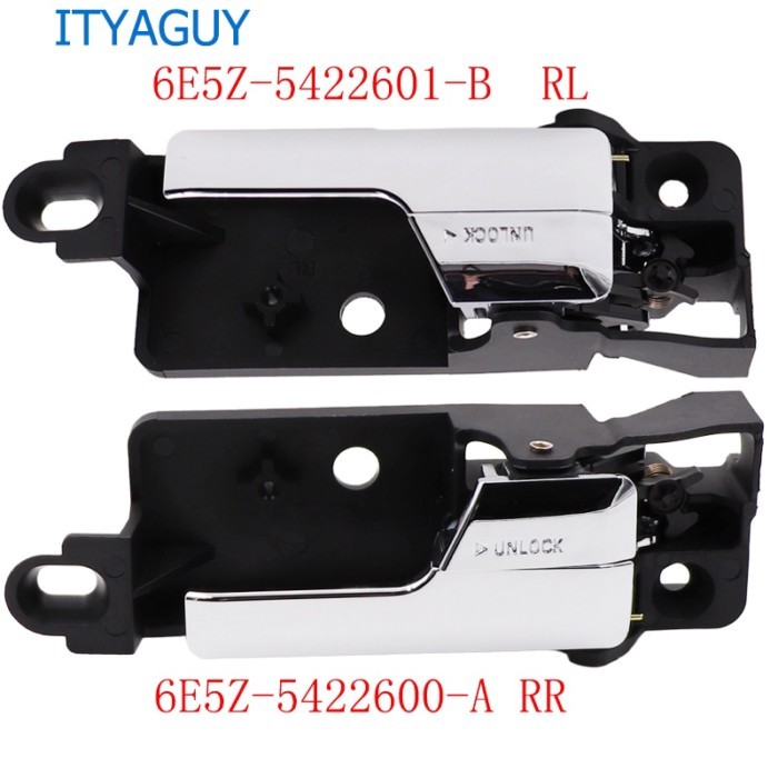2pcs 6E5Z-5422601-B RL 6E5Z-5422600-A RR New  Interior Door Handles Chrome Pair REAR Left & Rig