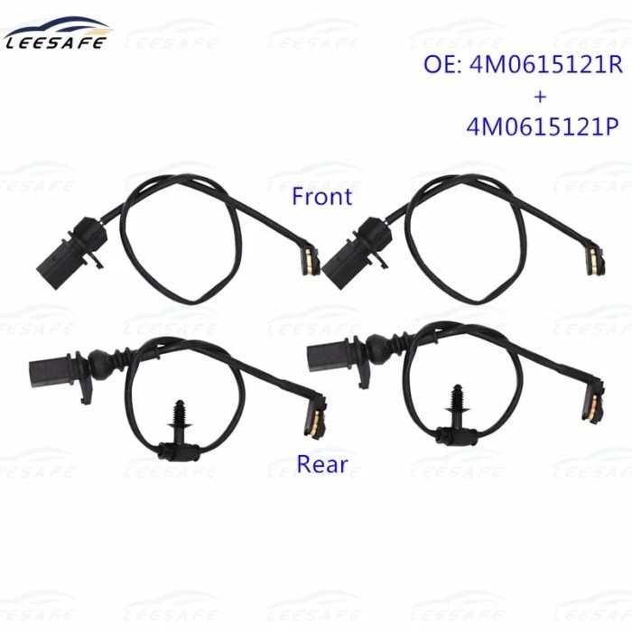 2 Pairs Front + Rear Brake Pad Wear Sensor 4M0615121R 4M0615121P for AUDI Q7 4MB Volkswagen 4V1 Bra