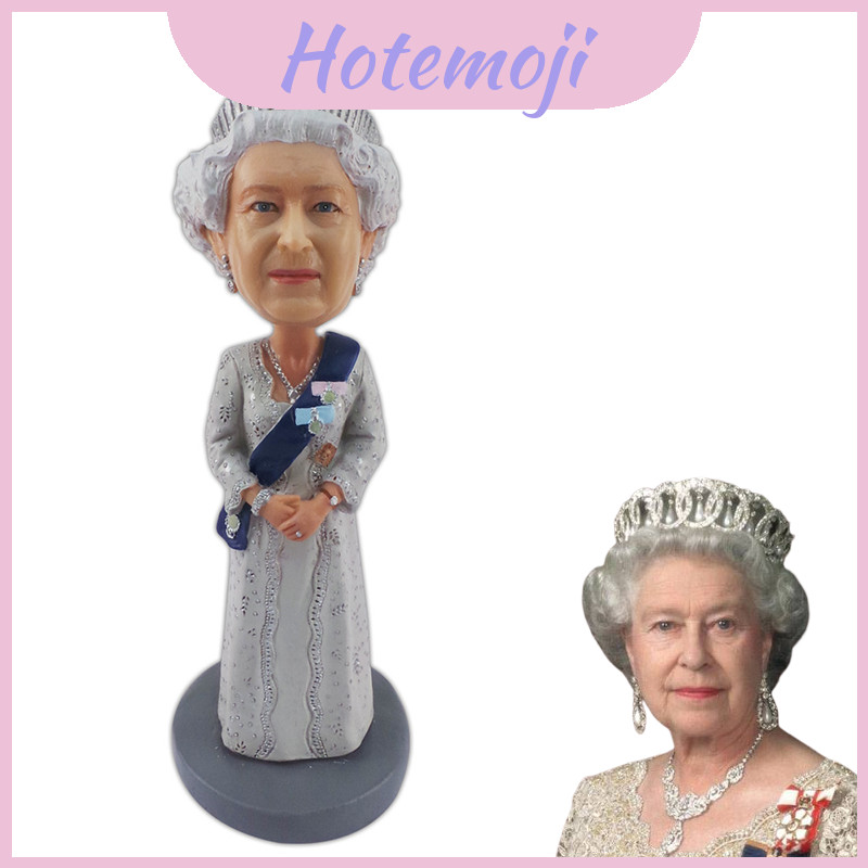 Resin Queens Natural Platinum Jubilee Action Figure ตกแต่งบรรจุภัณฑ์โต๊ะกล่องวาดด้วยมือ