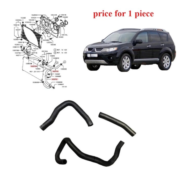 1 Pcs 1370A138 1370A137 1370A129 CVT Radiator Hose for Outlander 2008-2012 1.8 2.0 Tube for Airtrek