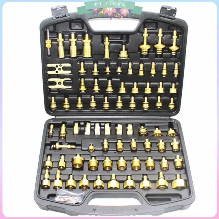 77pcs Car Detection Tool adaptere Set for European American Asia Car Auto Air Conditioning Leak Tes