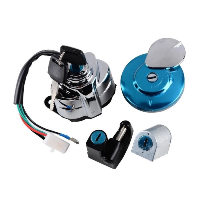 Aluminum Ignition Gas Cap Helmet Steering Lock Set FOR Honda Shadow VLX VT 400 600 750 Motorcycle A