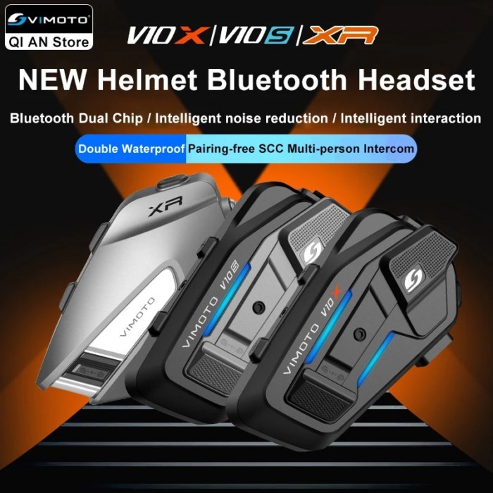 Vimoto New XR/V10S/V10X Motorcycle Helmet Bluetooth Headset IPX67 Waterproof Noise Reduction Multi-
