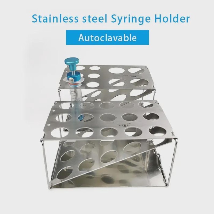 GREATLH Liposuction Syringe Holder Syringe Tray Foldable Syringe Racks Stainless Steel Display Rack