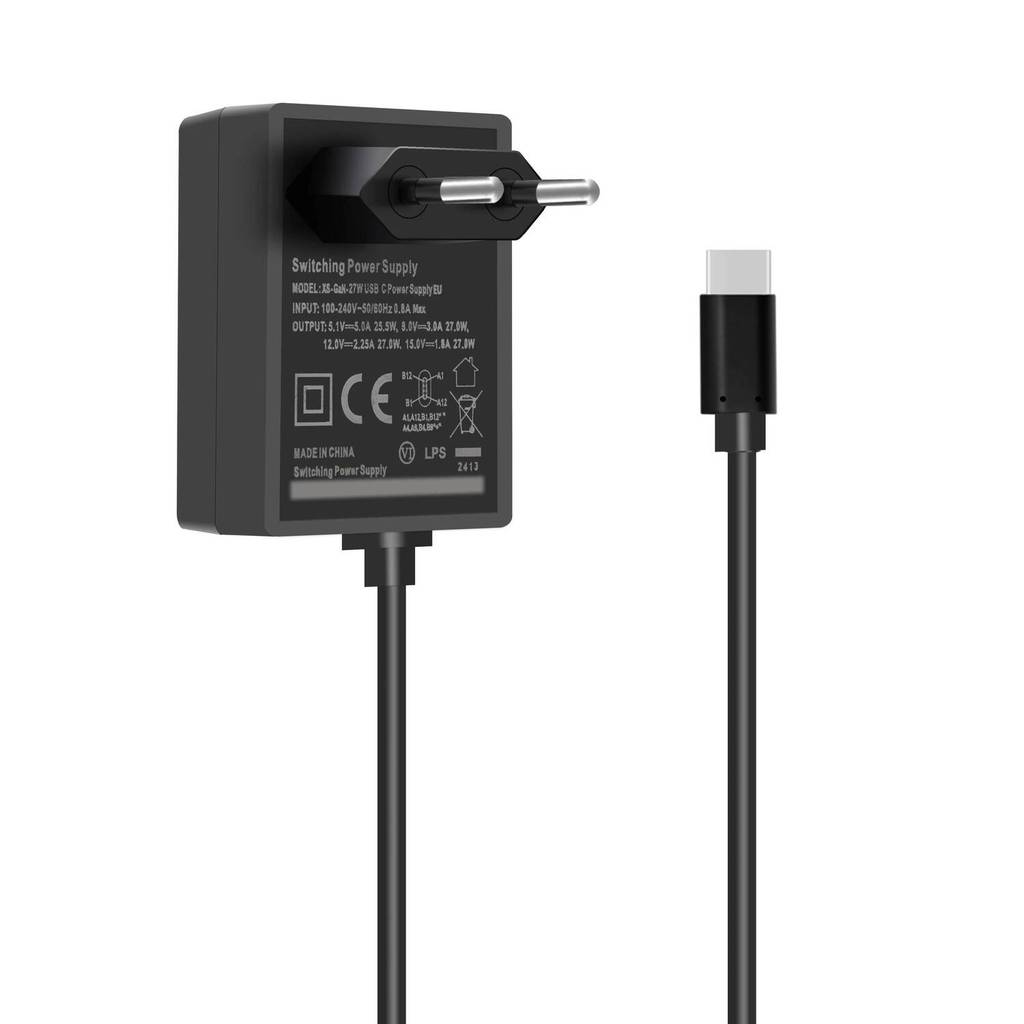 Geekworm GaN PD 27W USB-C Power Supply,Type C Power Adapter สําหรับ Raspberry Pi 5