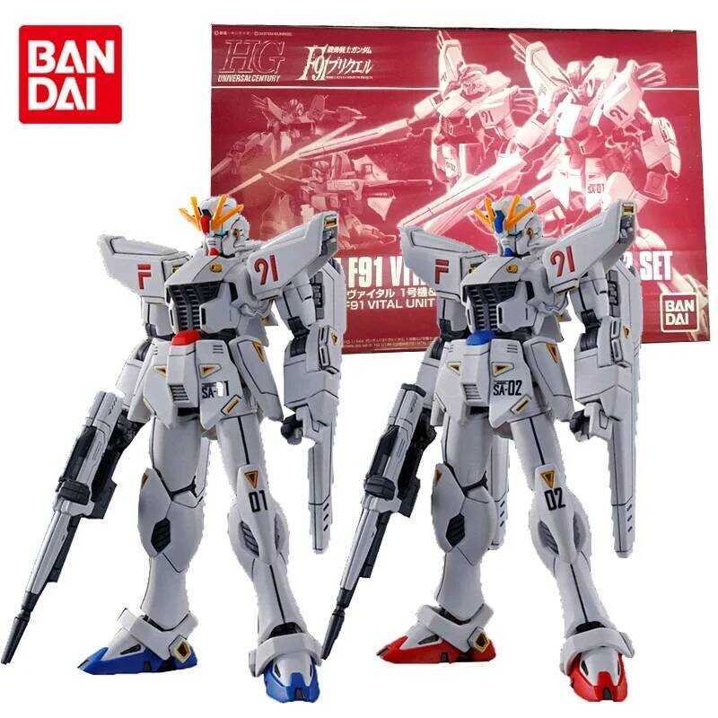 Bandai Gundam Model Kit Anime Figure HG 1/144 F91 Vital Unit 01 02 Set Collection Gunpla Anime Acti