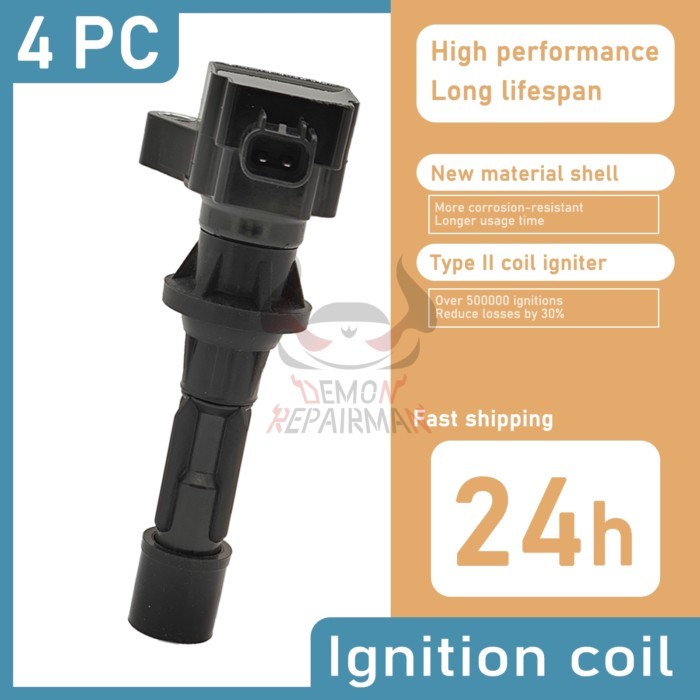 4PCS Ignition Coil for Mazda 6 CX-7 2.3L 2.5L 3 2.0/2.3/2.5L MX-5 Miata 2.0L 6M8G-12A366 L3G-218-10