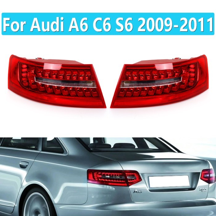 For Audi A6 C6 S6 Quattro RS6 Saloon Sedan 2009-2011 Rear LED Rear Tail LightS turn signal Stop lam