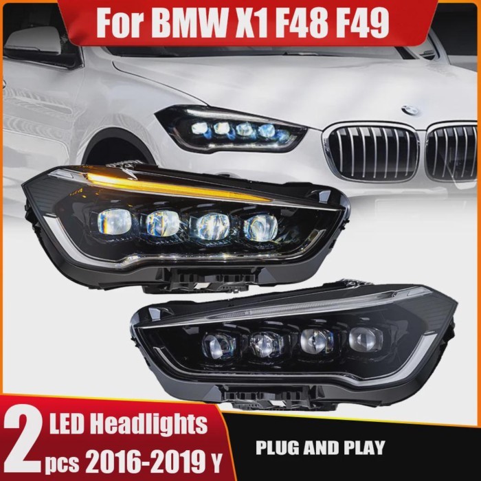 2pcs Car Lights for BMW X1 LED Headlight Porjector Lens 2016-2020 F48 F49 Animation DRL Signal Head