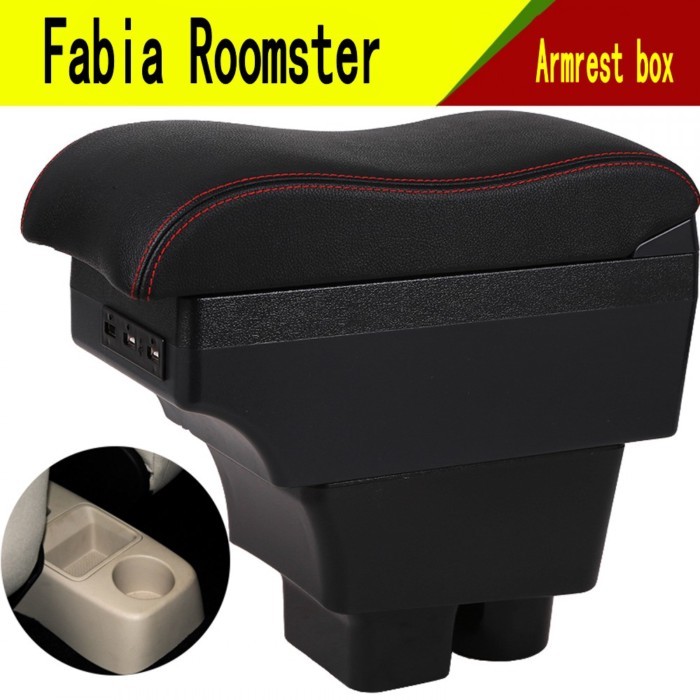 For Skoda Fabia Roomster Armrest box Elbow support Center console box central Store content box wit