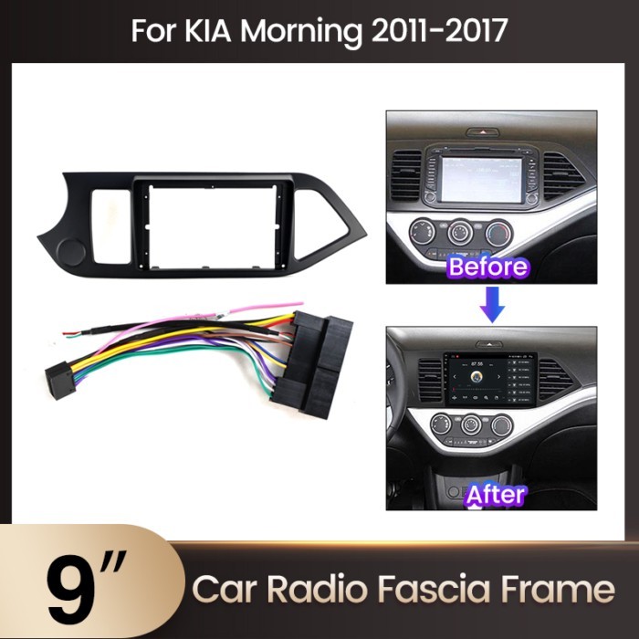 MEKEDE 9-inch car intelligent radio with plastic frame suitable for Kia Morning News 2011-2017 L ca