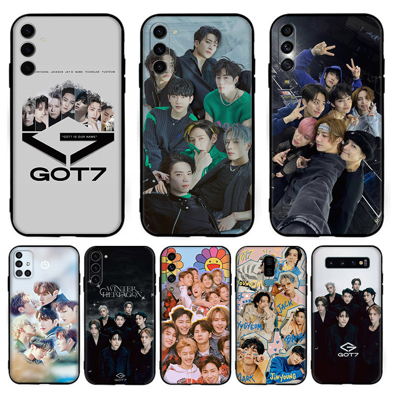 SAMSUNG ซิลิโคนสีดําเคสโทรศัพท์TPU got7 [T-9] สําหรับSamsung A01 EU A02 M02 A03S A03 Core 164 มม.166
