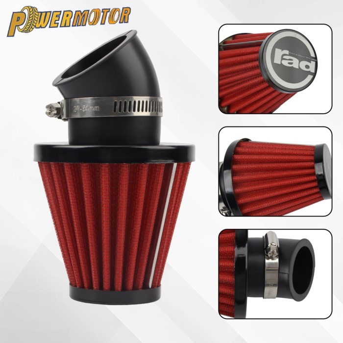 42mm 48mm Air Filter Cleaner Clamp-on 45 Degree Bend Air Intake Filters Motorcycle Accessories Fit