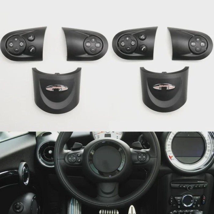 Car Steering Wheel Cruise Switch Trim Cover Volume Control Button Cap For BMW MINI Cooper R55 R56 R