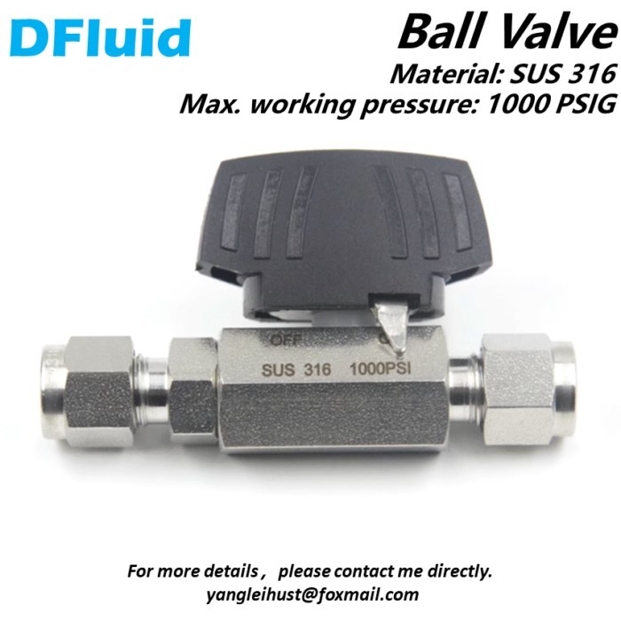 Stainless Steel 316 BALL VALVE 1000psig 6MPa High Pressure 1/4" 3/8" 1/2" 6mm 8 10 12mm Compression