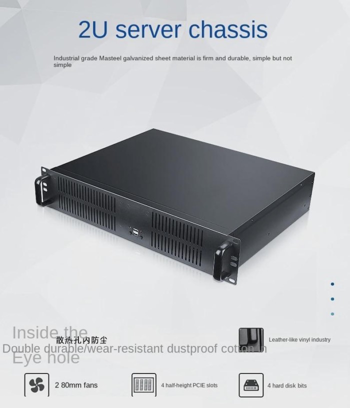 New 2U350 Industrial Control Case, 2U Server Case, Industrial Rack Mounted MATX Motherboard for Rec