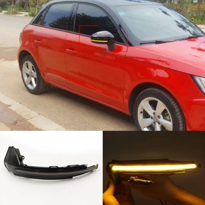 2PCS For Audi A1 8X 2011 2012 2013 2014 2015 2016 2017 LED Dynamic Turn Signal Light Side Wing Rear