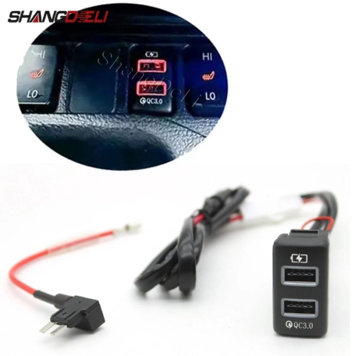 Car Quick Charger Dual USB Interface Socket Fast Charger Adapter For Toyota FJ Cruiser Prado 120 RE