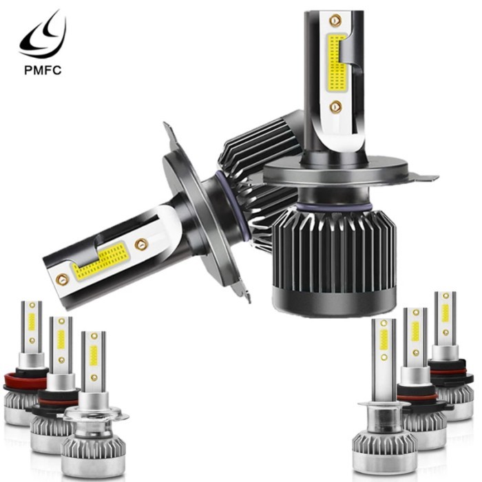 PMFC 2PCS LED Headlight Bulb COB LED Chips 6000K 20000LM White H1 H7 9005 9006 H8 9012 H4 IP68 360