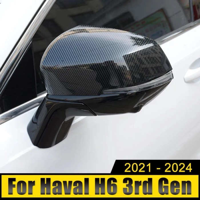 For Haval H6 3rd Gen GT 2021 2022 2023 2024 H6S HEV PHEV ABS Carbon Car Rearview Mirror Side Moldin
