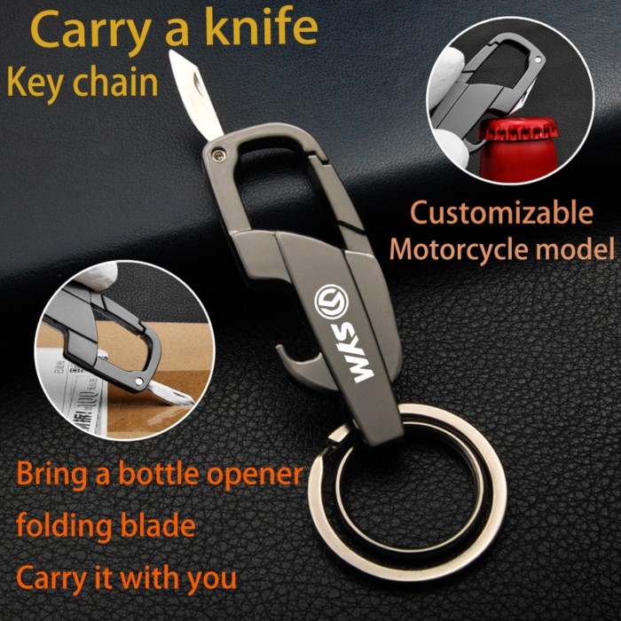 For Sanyang Motor SYM Titanium Motocar KeyChain Super Lightweight Titanium EDC Tool Keychain Hangin