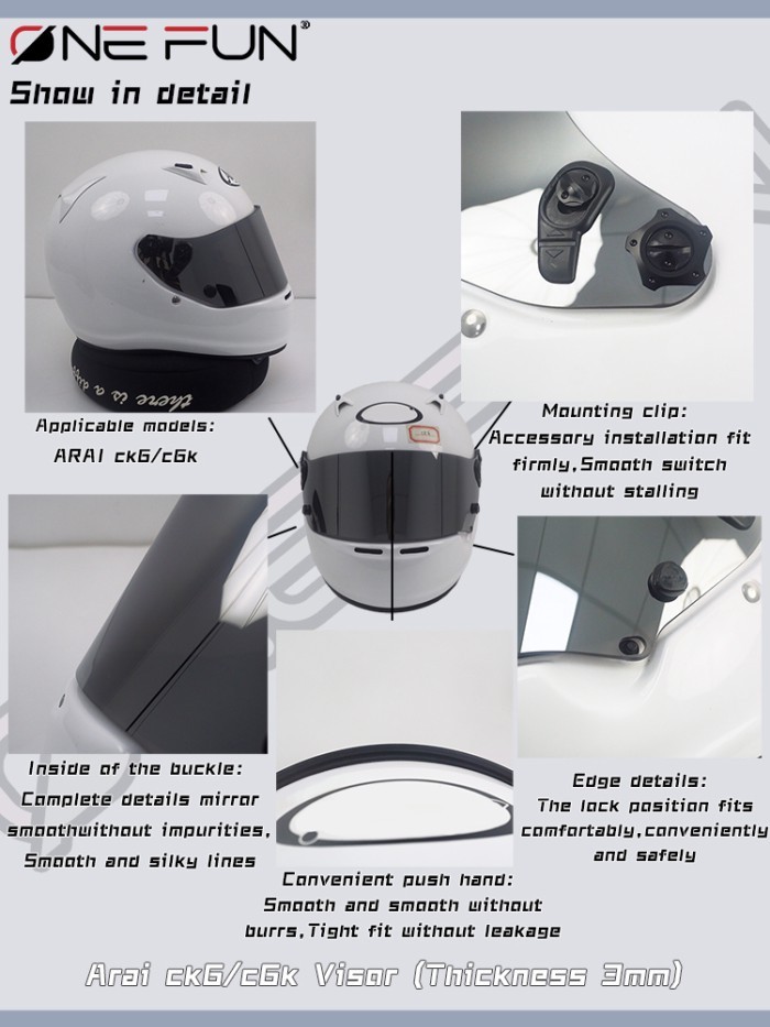 For ARAI CK6 C6K CK6K Racing Kart Helmet Visor Photochromic Auto Tint Day Night Anti Fog UV400 Quic