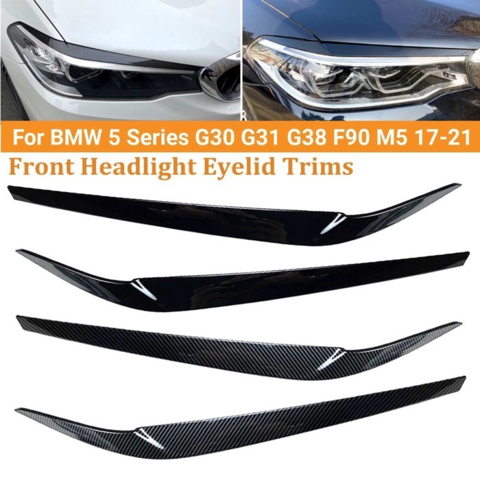Carbon Fiber for BMW 5 Series G30 G31 G38 F90 M5 525I 530I 540I 2017-2021 Front Headlight Eyelid Ey