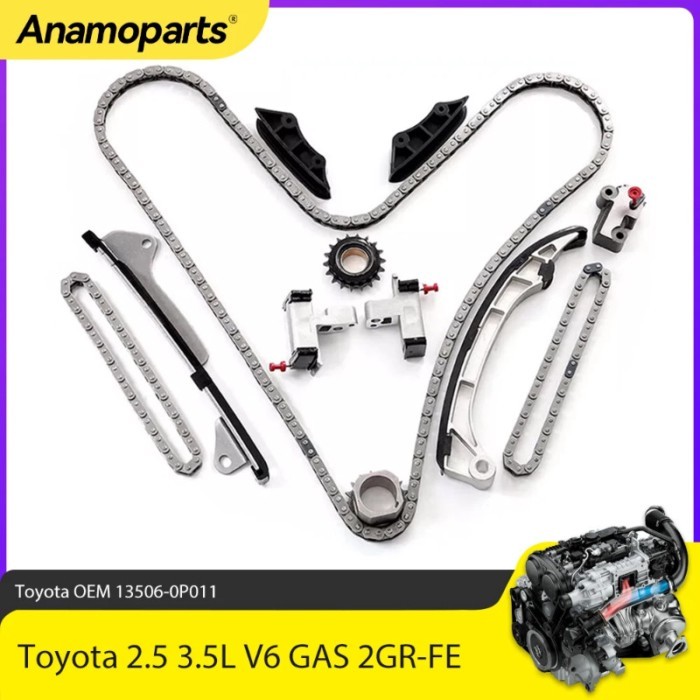 Engine Parts Timing Chain Kit Fit 2.5 3.5 L 2GR-FE 4GR-FSE For Toyota Camry Avalon RAV4 Sienna Lexu