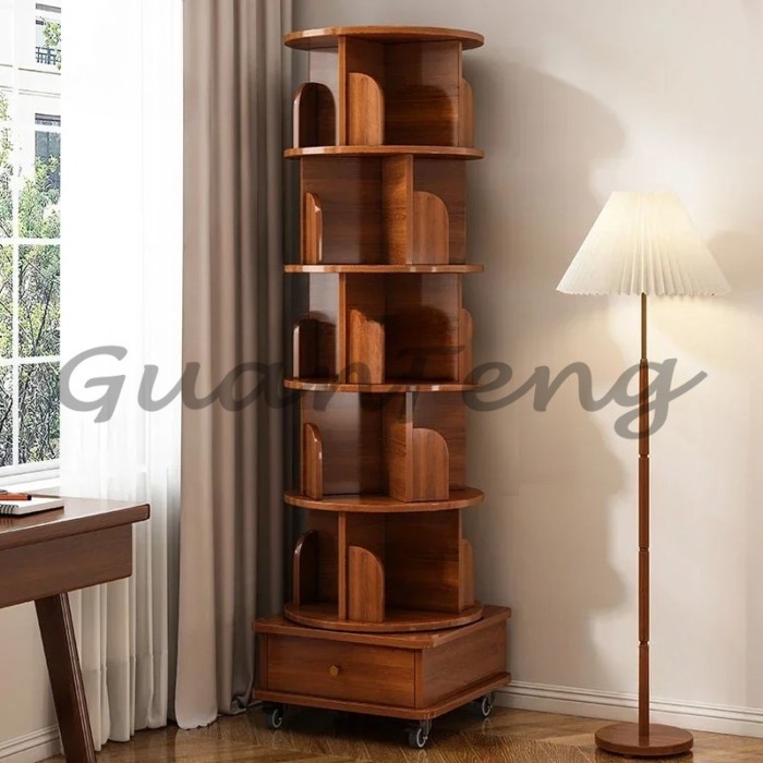 Multi-layer Rotating Bookcases Home Student Bedroom Bookshelf Modern Living Room Furniture Simple S