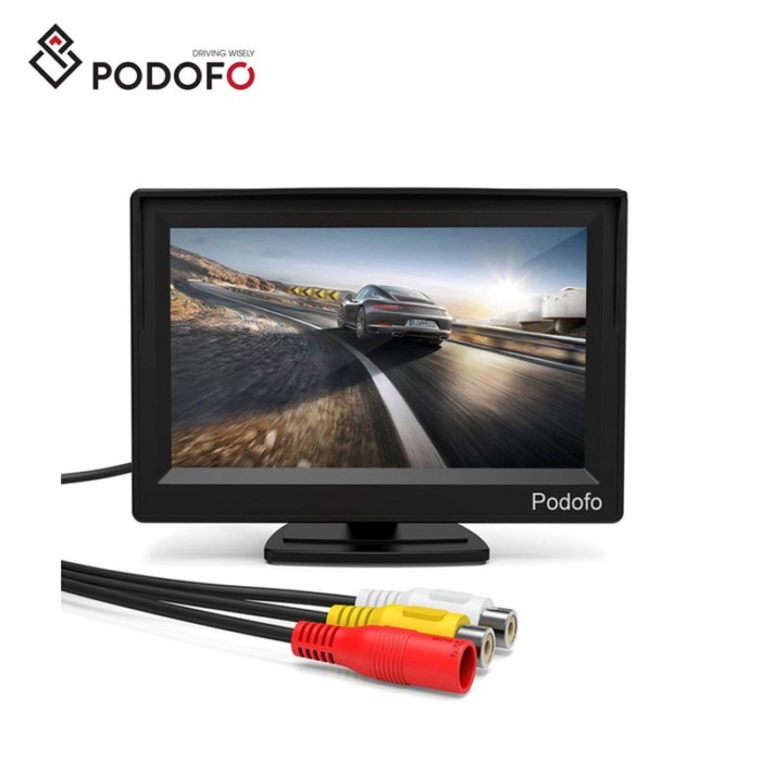 5 Inch Car Monitor with 2 Video Inputs for Rear View Backup Reverse Camera Rearview Monitor 10V-30V