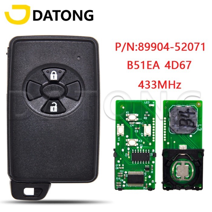 Datong World Car Remote Control Key For Toyota Corolla Auris Rav4 Yaris 2006+ 4D67 Chip B51EA 433MH