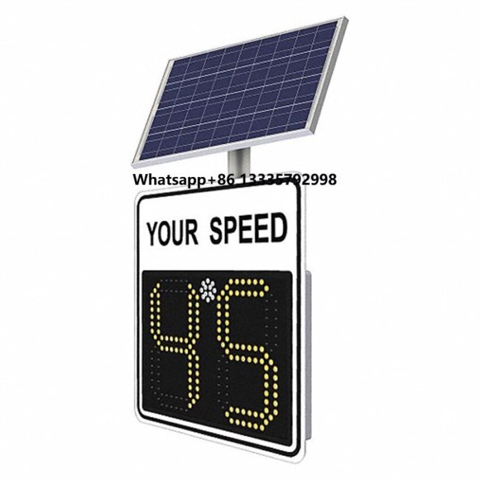 Solar Radar Speed Feedback Signal Car Detector Outdoor Traffic Speed Limit Sign Display Speed Radar