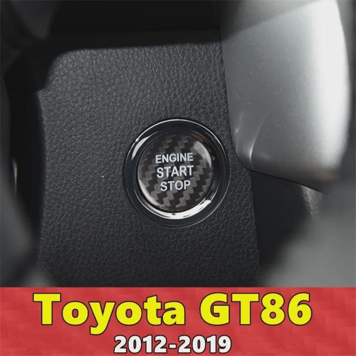 For Toyota 86 GT86 Car Engine Start Stop Button Cover Real Carbon Fiber Sticker 2012 2013 2014 2015