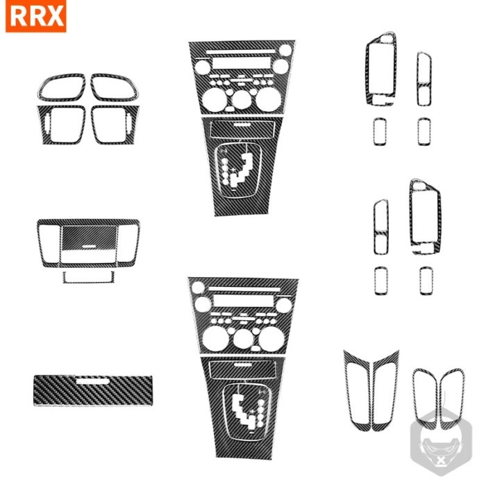 For Subaru Legacy/Outback 05-09 Carbon Fiber Stickers Radio Air Conditioner Gear Panel Side Outlet