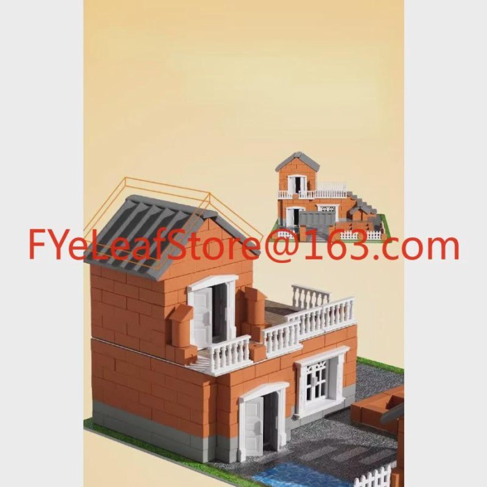 Miniature Brick House Cabin Building Villa Happy Farm Real Little Mason