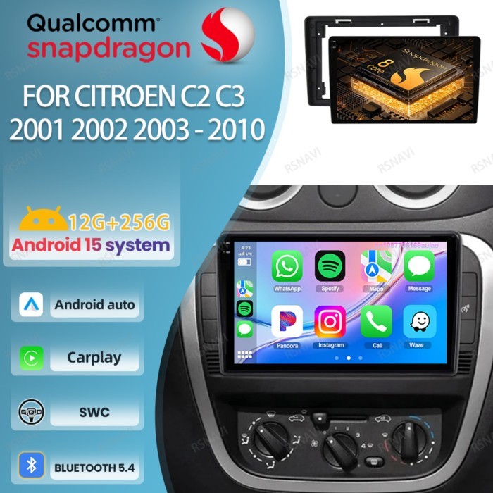 Car Radio Android 15 For Citroen C2 C3 2001 2002 2003 - 2010