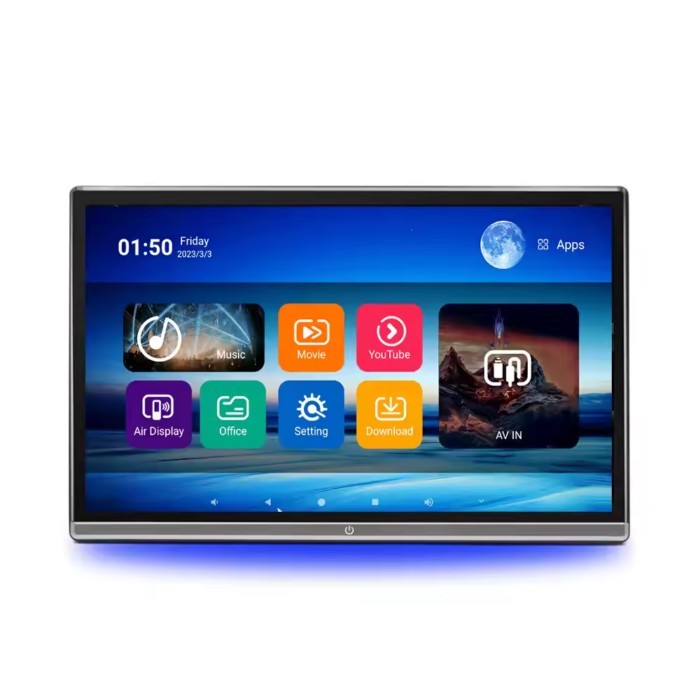 11.6inch External Android Monitor GPS TV Camera-Dual HD Real Version 14 for Rear Seat Entertainment