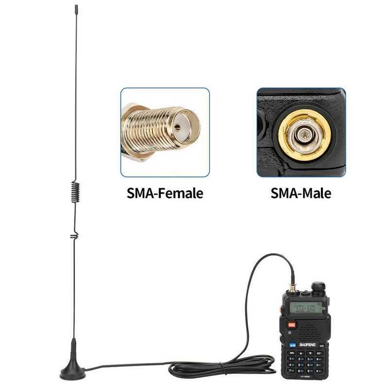 ▥ Ut-106Uv Car Magnetic Sma-Female Dual Band Antenna For  Uv-5R Mini Bf-888S Uv-21 PRO V