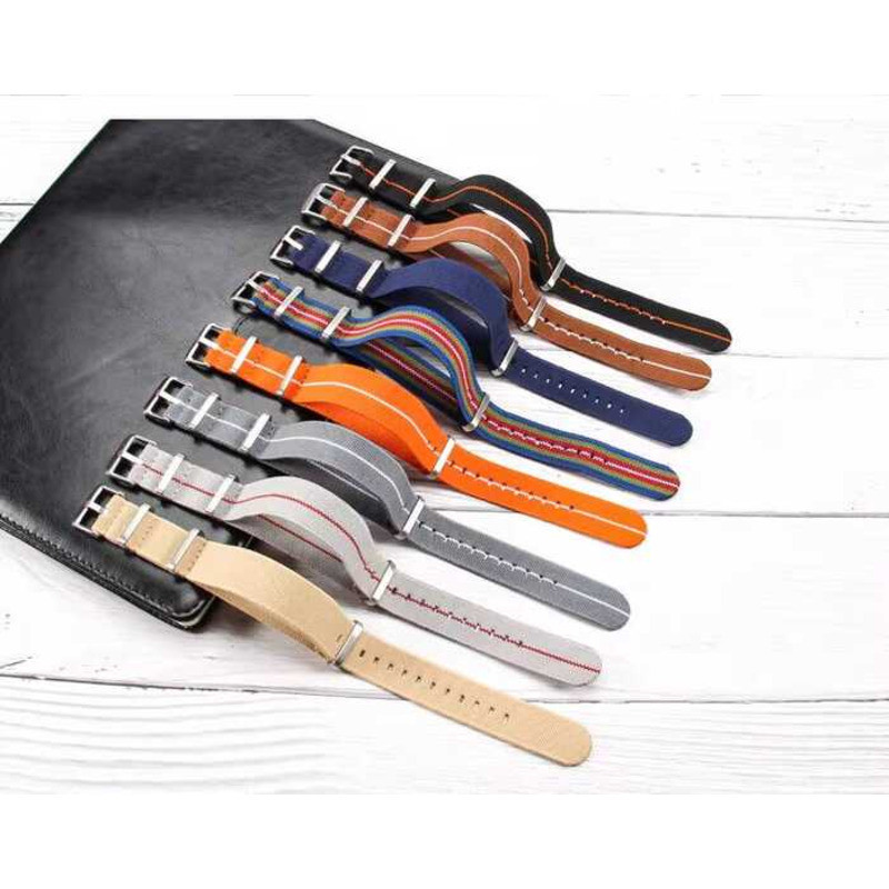 NATO ผู้ชายผู้หญิง NATO Nylon Force One Over Strap 18 20 22mm Parachute Braided สายนาฬิกา