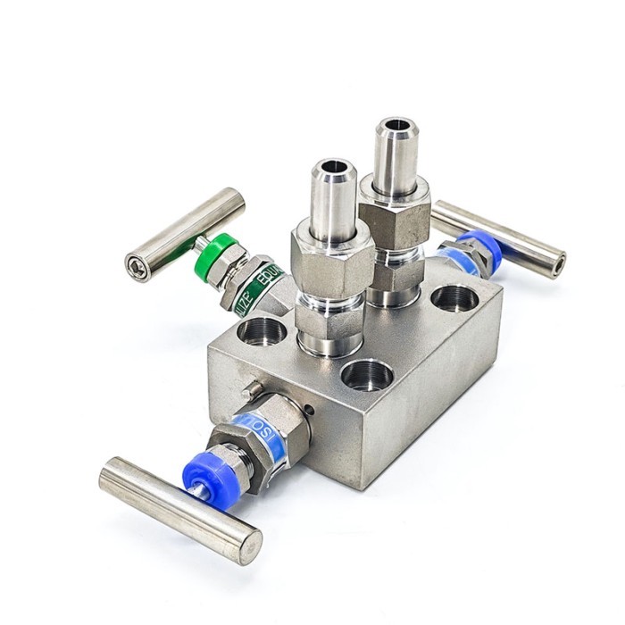SS316 Valve 3 Way Manifold for Pressure Transmitter 3051 Three Way Manifold Valve Low Price